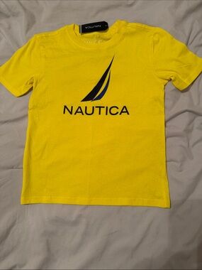 Nautica Bright Yellow Tee with Navy Sail Logo